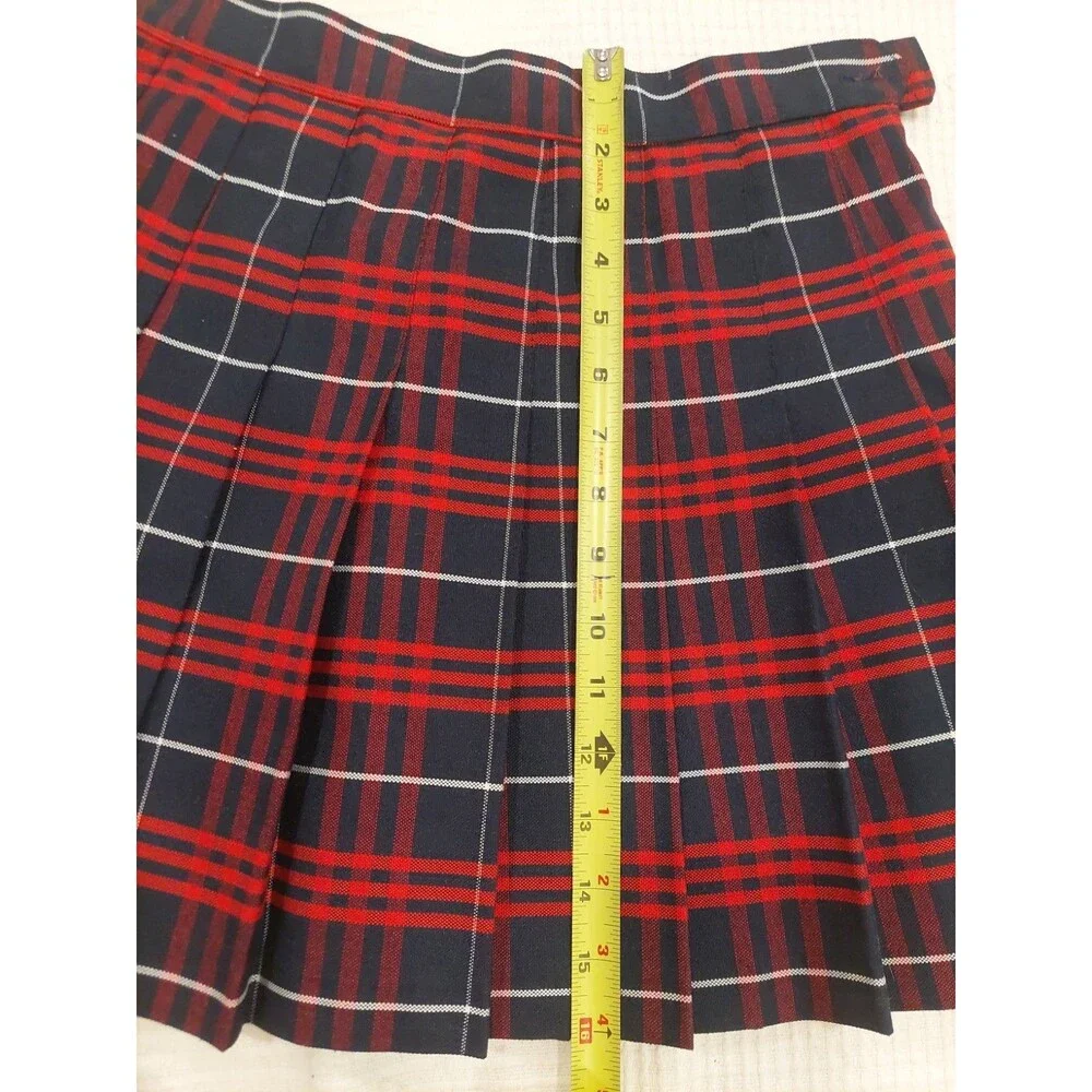 American Apparel Skirt M Red Navy Plaid Pleated Tartan Schoolgirl Tennis NWOT